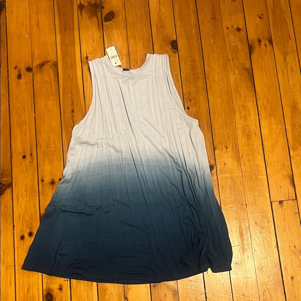 Lane Bryant Blue and White Ombre Tank Top